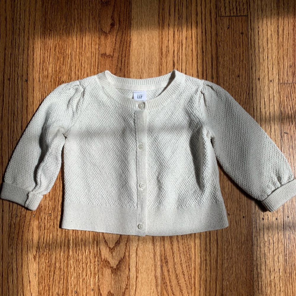Baby Gap Ivory Sparkle Cardigan, 18-24 months